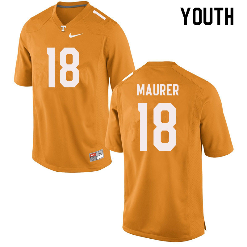 Youth #18 Brian Maurer Tennessee Volunteers College Football Jerseys Sale-Orange